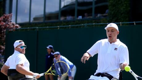 Andy Lapthorne and Dylan Alcott win quad wheelchair doubles title at Wimbledon